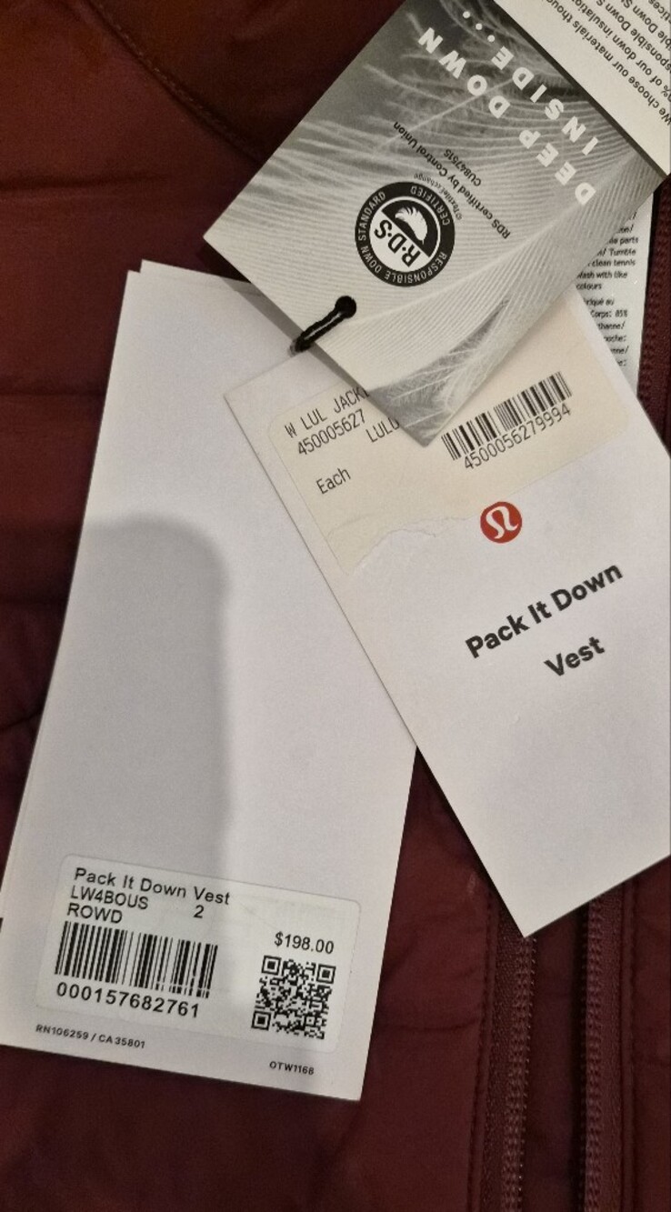 NWT- LuLuLemon Athletica Pack It Down Vest - Size 2 - Picture 6 of 6